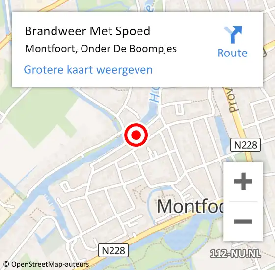 Locatie op kaart van de 112 melding: Brandweer Met Spoed Naar Montfoort, Onder De Boompjes op 22 juni 2017 03:26