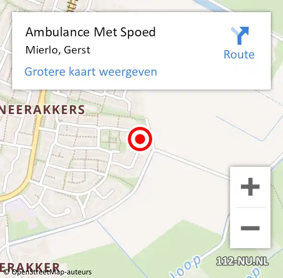 Locatie op kaart van de 112 melding: Ambulance Met Spoed Naar Mierlo, Gerst op 22 juni 2017 03:59