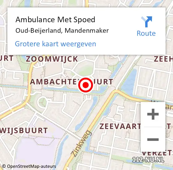 Locatie op kaart van de 112 melding: Ambulance Met Spoed Naar Oud-Beijerland, Mandenmaker op 22 juni 2017 05:36