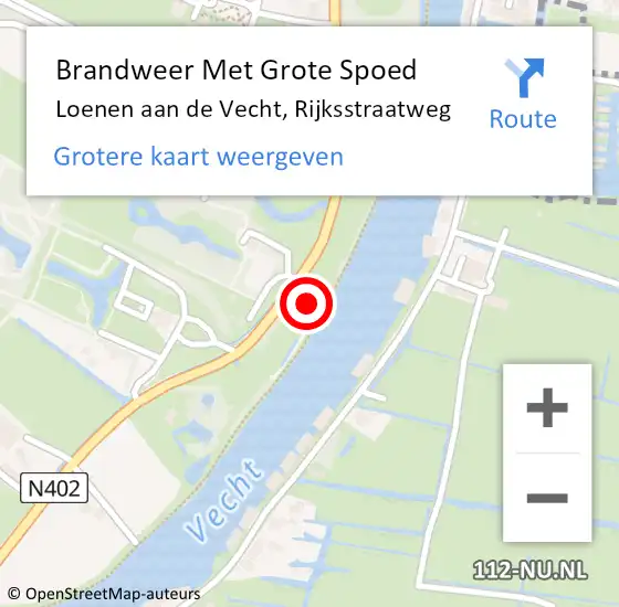 Locatie op kaart van de 112 melding: Brandweer Met Grote Spoed Naar Loenen aan de Vecht, Rijksstraatweg op 22 juni 2017 07:22