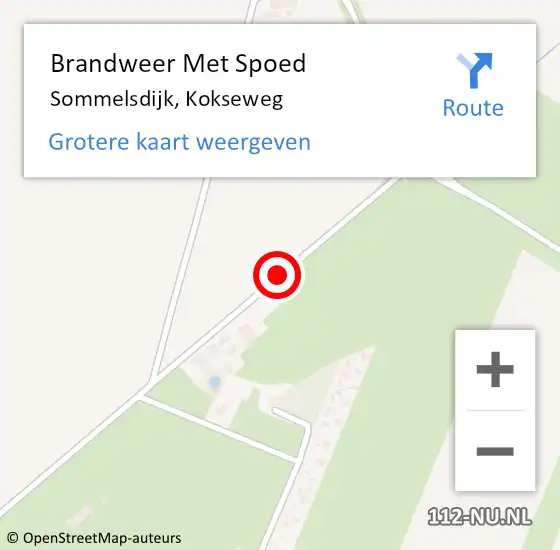 Locatie op kaart van de 112 melding: Brandweer Met Spoed Naar Sommelsdijk, Kokseweg op 22 juni 2017 08:14