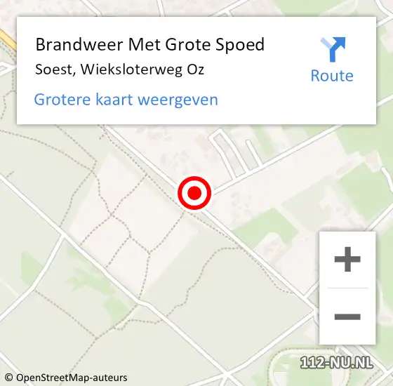 Locatie op kaart van de 112 melding: Brandweer Met Grote Spoed Naar Soest, Wieksloterweg Oz op 22 juni 2017 08:29