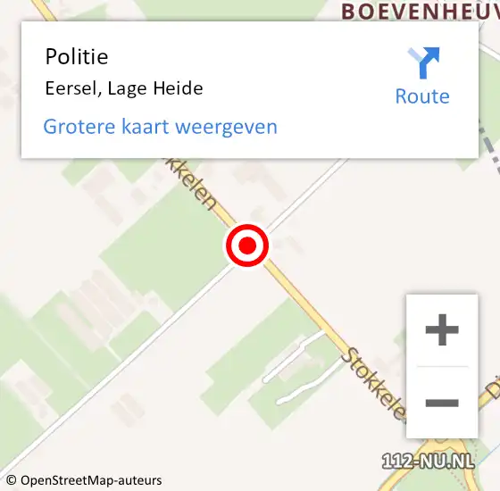 Locatie op kaart van de 112 melding: Politie Eersel, Lage Heide op 22 juni 2017 09:08