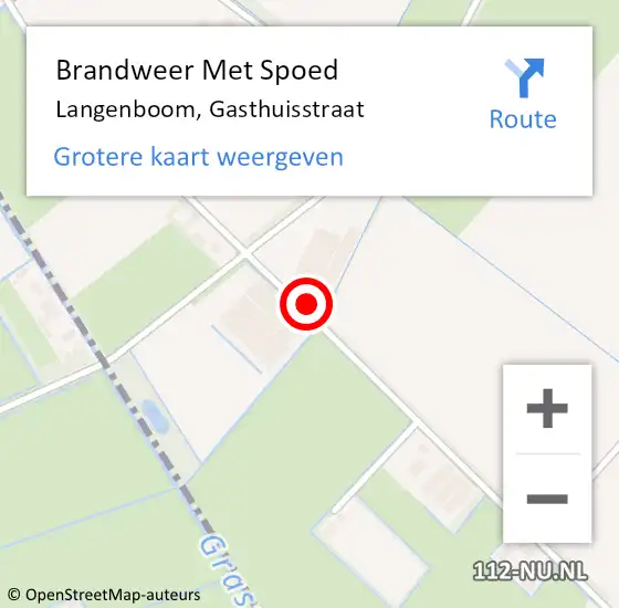 Locatie op kaart van de 112 melding: Brandweer Met Spoed Naar Langenboom, Gasthuisstraat op 22 juni 2017 09:53