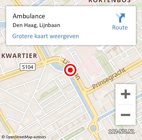 Locatie op kaart van de 112 melding: Ambulance Den Haag, Lijnbaan op 22 juni 2017 10:05