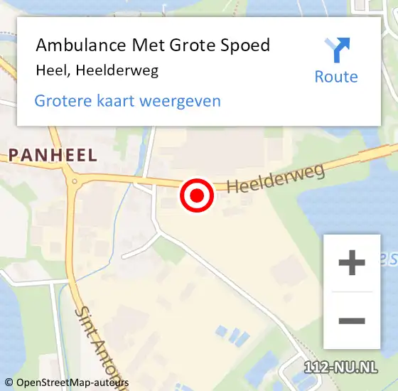 Locatie op kaart van de 112 melding: Ambulance Met Grote Spoed Naar Heel, Heelderweg op 22 juni 2017 10:27