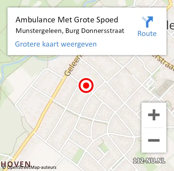 Locatie op kaart van de 112 melding: Ambulance Met Grote Spoed Naar Munstergeleen, Burg Donnersstraat op 24 januari 2014 15:58