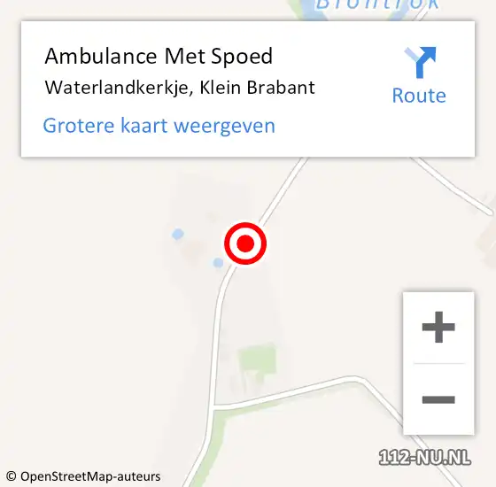 Locatie op kaart van de 112 melding: Ambulance Met Spoed Naar Waterlandkerkje, Klein Brabant op 22 juni 2017 10:54