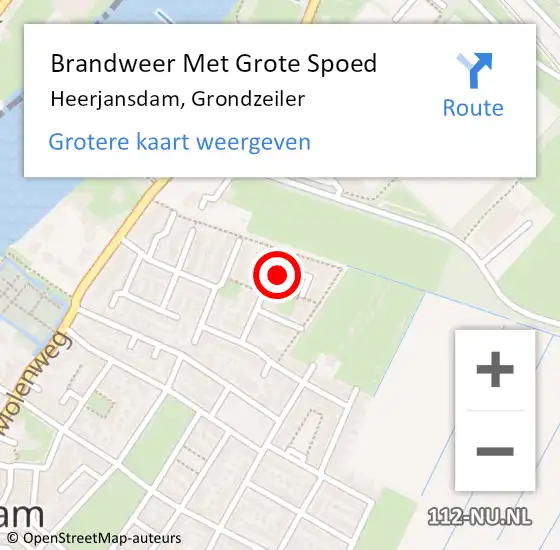 Locatie op kaart van de 112 melding: Brandweer Met Grote Spoed Naar Heerjansdam, Grondzeiler op 22 juni 2017 11:22