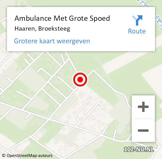 Locatie op kaart van de 112 melding: Ambulance Met Grote Spoed Naar Haaren, Broeksteeg op 22 juni 2017 11:53