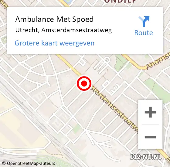 Locatie op kaart van de 112 melding: Ambulance Met Spoed Naar Utrecht, Amsterdamsestraatweg op 22 juni 2017 12:46