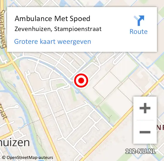 Locatie op kaart van de 112 melding: Ambulance Met Spoed Naar Zevenhuizen, Stampioenstraat op 22 juni 2017 13:17