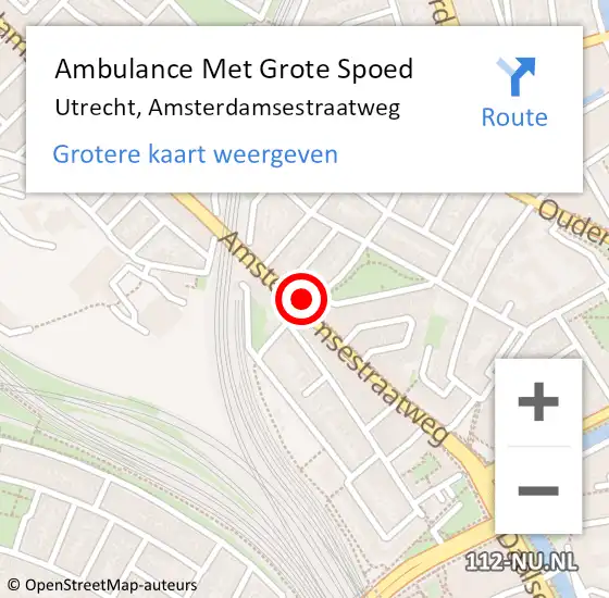 Locatie op kaart van de 112 melding: Ambulance Met Grote Spoed Naar Utrecht, Amsterdamsestraatweg op 22 juni 2017 13:51