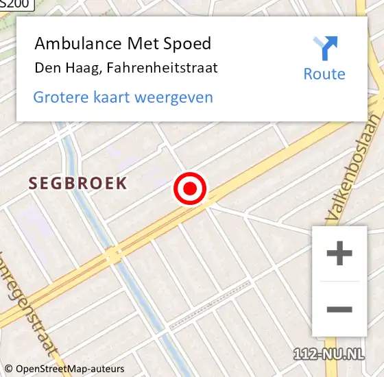 Locatie op kaart van de 112 melding: Ambulance Met Spoed Naar Den Haag, Fahrenheitstraat op 22 juni 2017 14:10