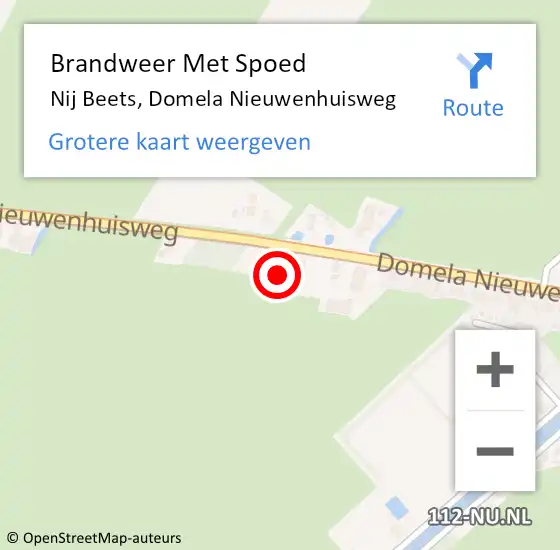 Locatie op kaart van de 112 melding: Brandweer Met Spoed Naar Nij Beets, Domela Nieuwenhuisweg op 22 juni 2017 14:13
