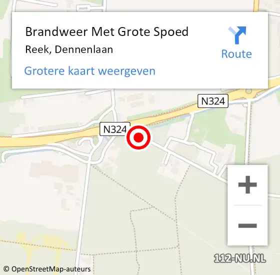 Locatie op kaart van de 112 melding: Brandweer Met Grote Spoed Naar Reek, Dennenlaan op 22 juni 2017 14:24