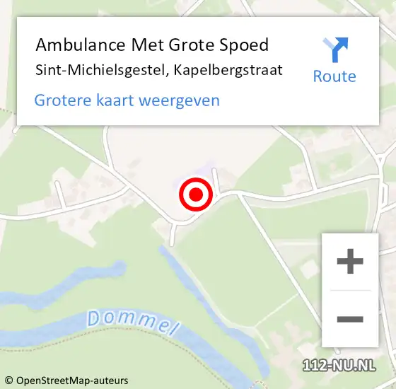 Locatie op kaart van de 112 melding: Ambulance Met Grote Spoed Naar Sint-Michielsgestel, Kapelbergstraat op 22 juni 2017 14:28