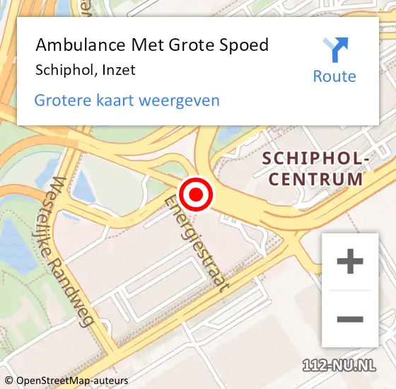 Locatie op kaart van de 112 melding: Ambulance Met Grote Spoed Naar Schiphol, Inzet op 22 juni 2017 14:31
