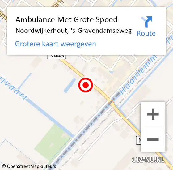 Locatie op kaart van de 112 melding: Ambulance Met Grote Spoed Naar Noordwijkerhout, 's-Gravendamseweg op 22 juni 2017 15:29