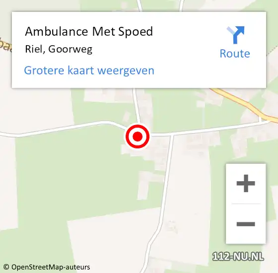 Locatie op kaart van de 112 melding: Ambulance Met Spoed Naar Riel, Goorweg op 22 juni 2017 15:29