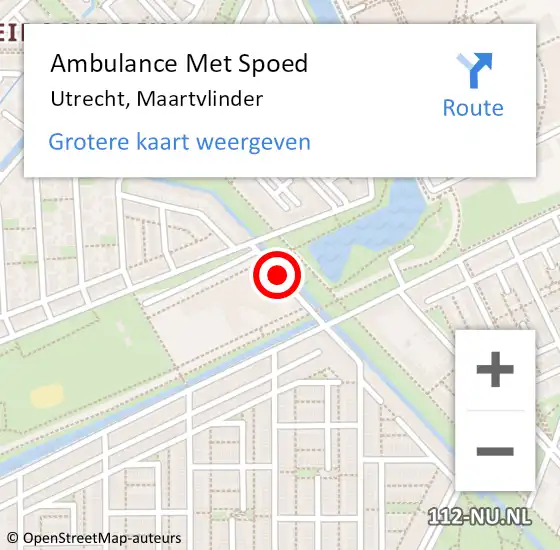 Locatie op kaart van de 112 melding: Ambulance Met Spoed Naar Utrecht, Maartvlinder op 22 juni 2017 15:29