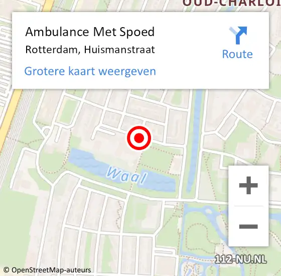 Locatie op kaart van de 112 melding: Ambulance Met Spoed Naar Rotterdam, Huismanstraat op 22 juni 2017 15:31