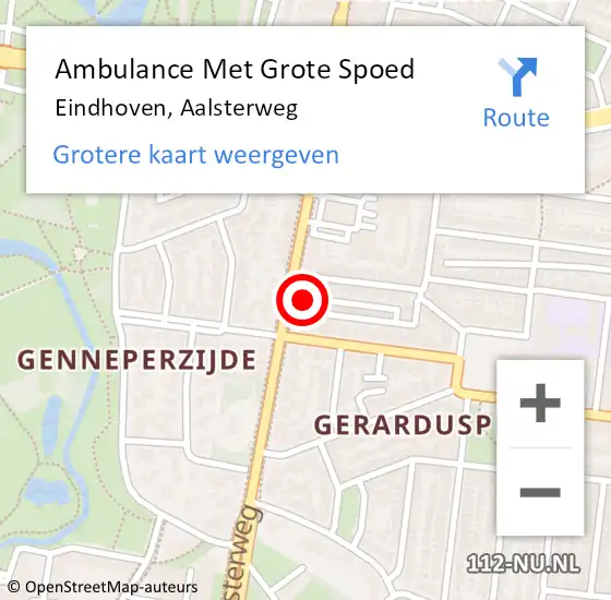 Locatie op kaart van de 112 melding: Ambulance Met Grote Spoed Naar Eindhoven, Aalsterweg op 22 juni 2017 15:37