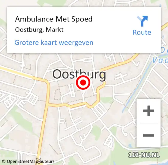 Locatie op kaart van de 112 melding: Ambulance Met Spoed Naar Oostburg, Markt op 22 juni 2017 15:53