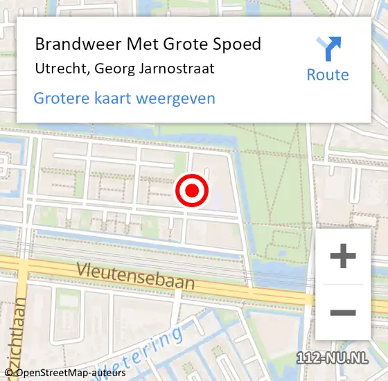 Locatie op kaart van de 112 melding: Brandweer Met Grote Spoed Naar Utrecht, Georg Jarnostraat op 22 juni 2017 15:55
