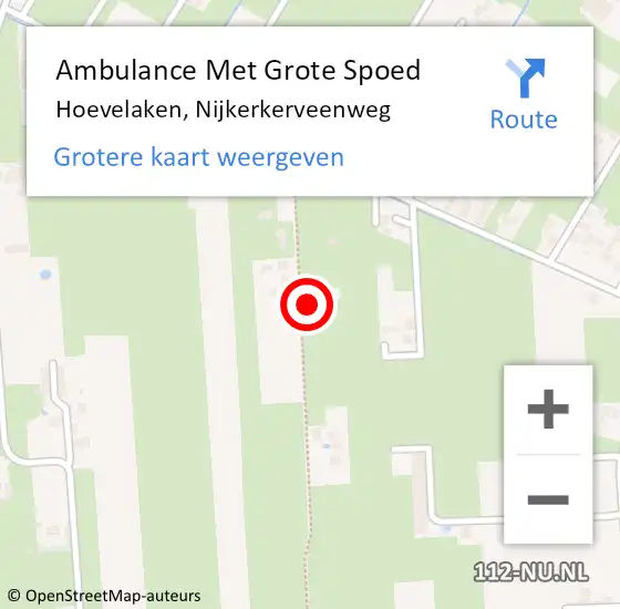 Locatie op kaart van de 112 melding: Ambulance Met Grote Spoed Naar Hoevelaken, Nijkerkerveenweg op 22 juni 2017 16:06