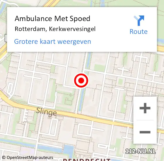 Locatie op kaart van de 112 melding: Ambulance Met Spoed Naar Rotterdam, Kerkwervesingel op 22 juni 2017 16:08