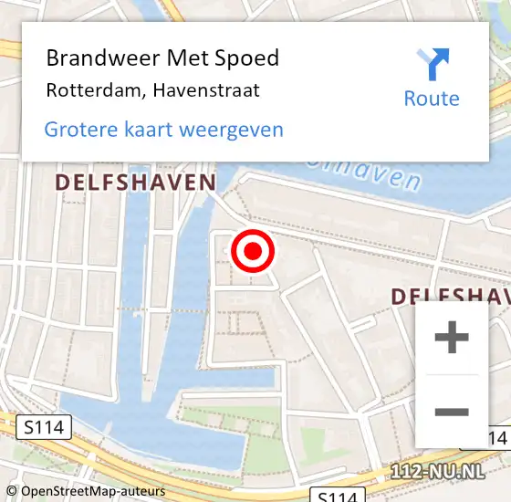 Locatie op kaart van de 112 melding: Brandweer Met Spoed Naar Rotterdam, Havenstraat op 22 juni 2017 16:08