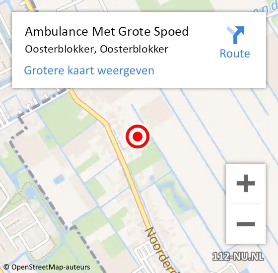 Locatie op kaart van de 112 melding: Ambulance Met Grote Spoed Naar Oosterblokker, Oosterblokker op 22 juni 2017 16:19