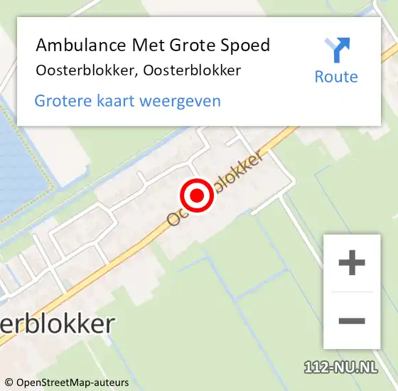 Locatie op kaart van de 112 melding: Ambulance Met Grote Spoed Naar Oosterblokker, Oosterblokker op 22 juni 2017 16:25