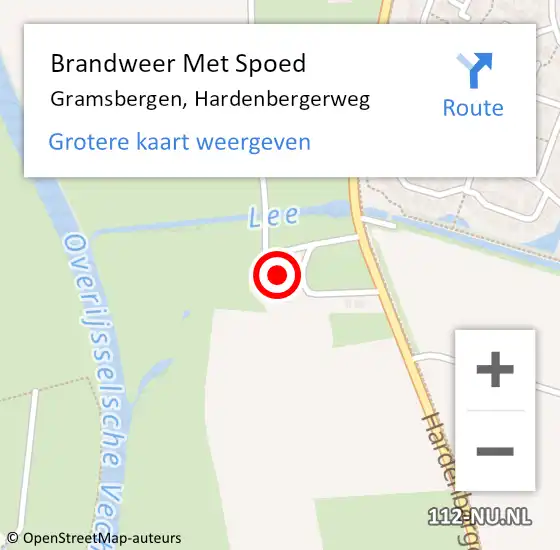 Locatie op kaart van de 112 melding: Brandweer Met Spoed Naar Gramsbergen, Hardenbergerweg op 22 juni 2017 17:09