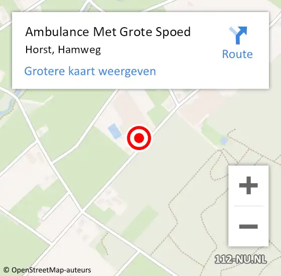 Locatie op kaart van de 112 melding: Ambulance Met Grote Spoed Naar Horst, Hamweg op 22 juni 2017 17:20