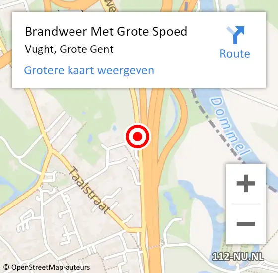 Locatie op kaart van de 112 melding: Brandweer Met Grote Spoed Naar Vught, Grote Gent op 22 juni 2017 17:23