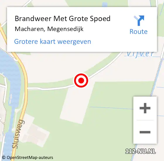 Locatie op kaart van de 112 melding: Brandweer Met Grote Spoed Naar Macharen, Megensedijk op 22 juni 2017 17:32