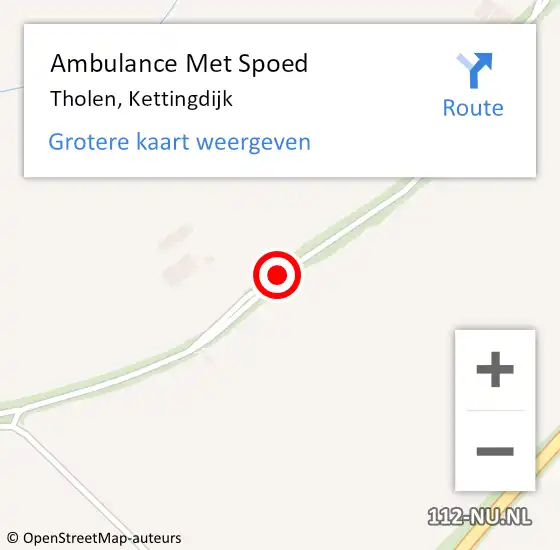 Locatie op kaart van de 112 melding: Ambulance Met Spoed Naar Tholen, Kettingdijk op 22 juni 2017 17:33