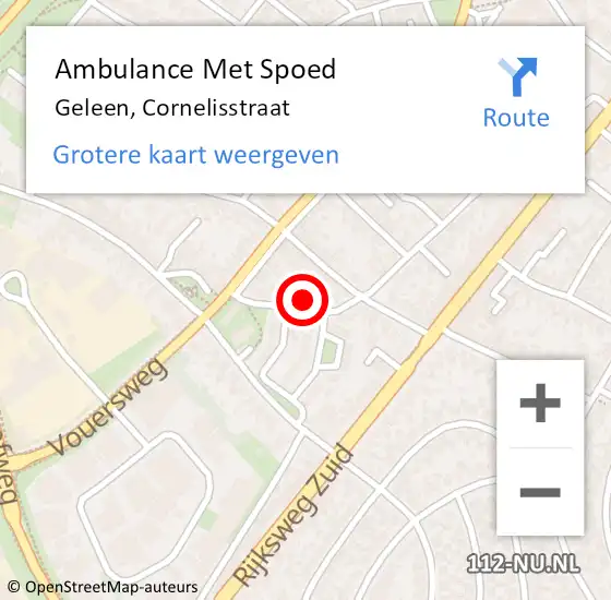 Locatie op kaart van de 112 melding: Ambulance Met Spoed Naar Geleen, Cornelisstraat op 24 januari 2014 16:47