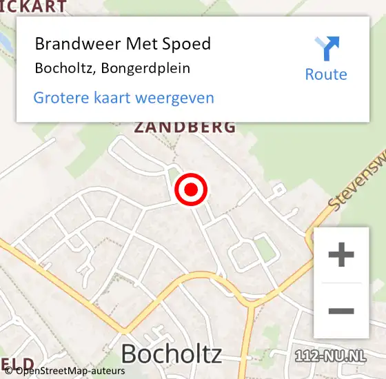 Locatie op kaart van de 112 melding: Brandweer Met Spoed Naar Bocholtz, Bongerdplein op 22 juni 2017 17:57