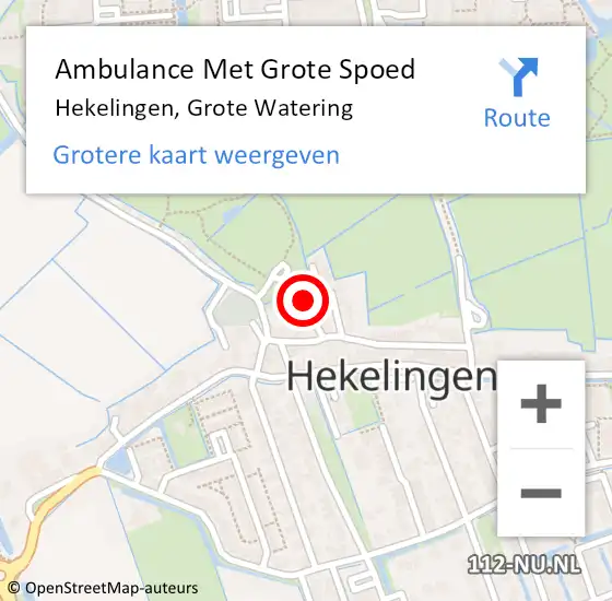 Locatie op kaart van de 112 melding: Ambulance Met Grote Spoed Naar Hekelingen, Grote Watering op 22 juni 2017 18:04