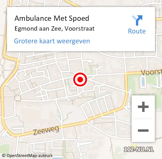 Locatie op kaart van de 112 melding: Ambulance Met Spoed Naar Egmond aan Zee, Voorstraat op 22 juni 2017 18:11