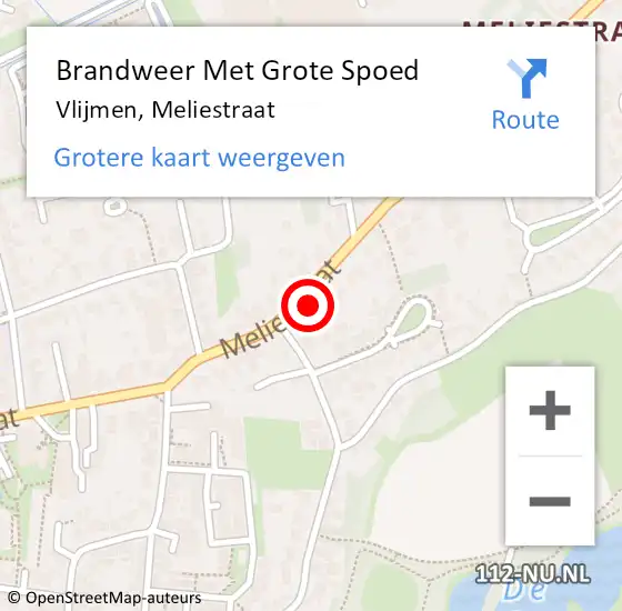 Locatie op kaart van de 112 melding: Brandweer Met Grote Spoed Naar Vlijmen, Meliestraat op 22 juni 2017 18:23