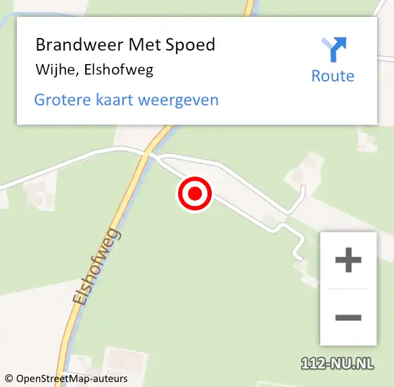 Locatie op kaart van de 112 melding: Brandweer Met Spoed Naar Wijhe, Elshofweg op 22 juni 2017 18:30