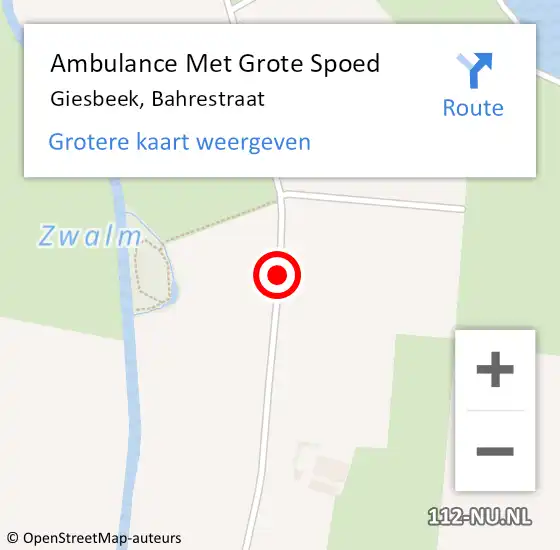 Locatie op kaart van de 112 melding: Ambulance Met Grote Spoed Naar Giesbeek, Bahrestraat op 22 juni 2017 19:01