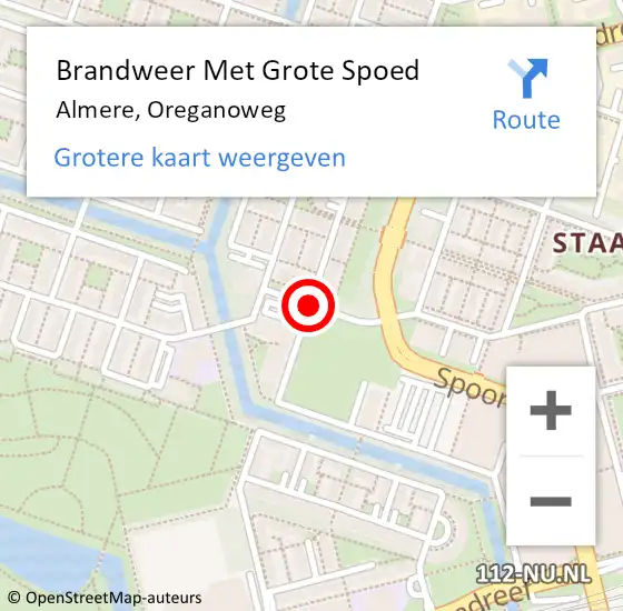 Locatie op kaart van de 112 melding: Brandweer Met Grote Spoed Naar Almere, Oreganoweg op 22 juni 2017 19:07