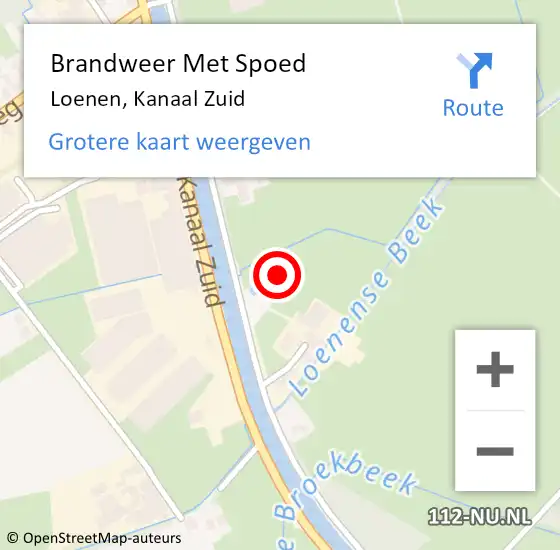 Locatie op kaart van de 112 melding: Brandweer Met Spoed Naar Loenen, Kanaal Zuid op 22 juni 2017 19:21
