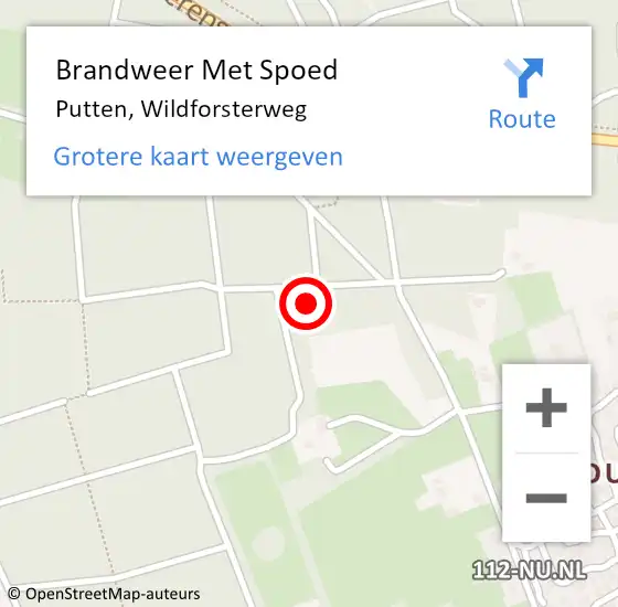 Locatie op kaart van de 112 melding: Brandweer Met Spoed Naar Putten, Wildforsterweg op 22 juni 2017 19:35