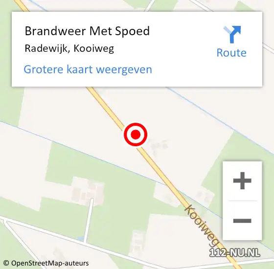 Locatie op kaart van de 112 melding: Brandweer Met Spoed Naar Radewijk, Kooiweg op 22 juni 2017 20:03